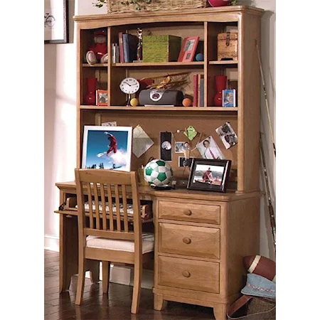 Computer Desk with Keyboard Drawer & Desk Hutch Combo